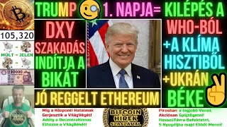 Bitcoin Hírek (2608) - Trump 1. Napja🧐Kilépés a WHO-ból + a Klíma Hisztiből + Ukrán Béke Haladgat✌