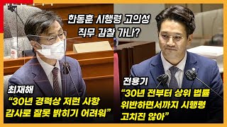 감사원장에 한동훈 시행령 개정 업무 적절성 감사 여부 검토 얻어낸 전용기