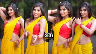 Subashree Rayaguru Hot navel saree Vertical 💛