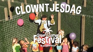 Clowntjesdag tijdens het Super Zomer Festival bij Speelboerderij de Flierefluiter