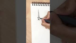 Draw Eiffel Tower ( France 🇫🇷) #eiffeltower #france #shorts #youtubeshorts #drawing #art