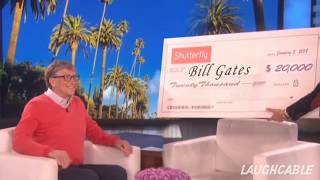 Bill gates reaction on receiving check from Ellen || Ellen Show || awkward momen