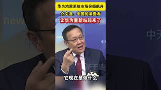 华为鸿蒙系统市场份额飙升，介文汲：中国的消费者，让华为重新站起来了 #海峡新干线 #中国