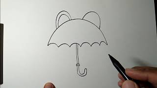 How to draw an umbrella easy | SIMPLE DRAWING