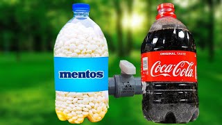 DTD TV - Thí Nghiệm Coca Và Mentos Trong Chai Nhựa Cùng Bóng Bay l Experiment : Coca And Mentos l