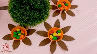 🌹IDEA PARA DECORACIÓN DE MESA P/ FIESTA: FLORES CON CARAMELOS🎈 Sabor de Fiesta