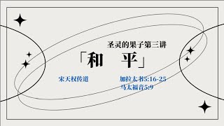 圣灵的果子第三讲「和平」|| 宋天权传道