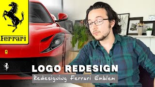 REDESIGNING POPULAR LOGOS // Ferrari Logo Design (Adobe Illustrator CC  tutorial)