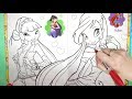 WINX Club Coloring Book Page Winx Club How to Color Coloring Markers Videos Learn Colors kids