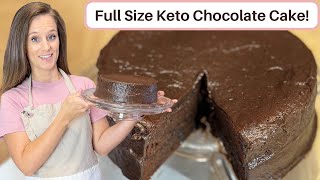 Full Size Keto Chocolate Cake! Less than 1 carb per slice! Gluten free