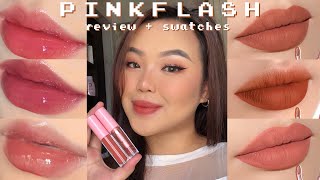 PINK FLASH MATTE LIPSTICK & LIP GLOSS ⚡️💖 REVIEW + SWATCHES ♡