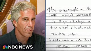 Jeffrey Epstein possible suicide note released
