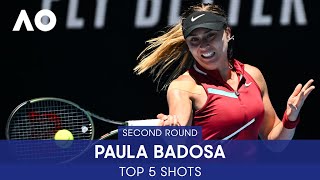 Paula Badosa | Top 5 Shots (2R) | Australian Open 2022
