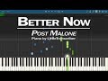 Post Malone - Better Now (Piano Cover) Synthesia Tutorial by LittleTranscriber