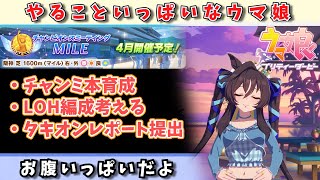 【ウマ娘】チャンミ本育成しつつ、LOHについて考え、タキオンに因子を提供する配信【阪神1600】　日本語/EN/中文