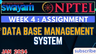 Data Base Management System Week 4 Nptel Answers 2024 Nptel Nptel2024 Data Base Management System Week 4 Nptel Answers 2024 Nptel Nptel2024