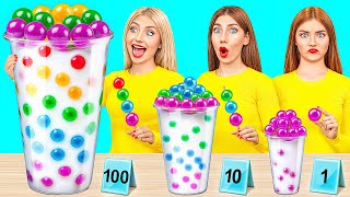 1, 10 or 100 Layers of Food Challenge | Funny Moments by Candy DO