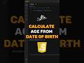 Calculate Age from Date Of Birth in javascript | JavaScript Tutorial #javascript #reactjs