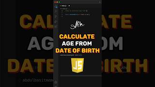 Calculate Age from Date Of Birth in javascript | JavaScript Tutorial #javascript #reactjs