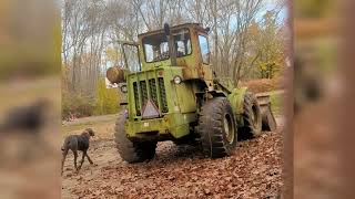 Terex 72-21 cold start and skidding big oak