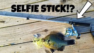 SELFIE STICK FISHING POLE CHALLENGE!