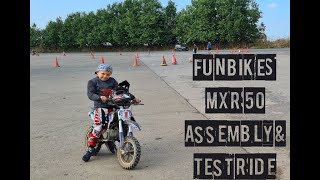 First motocross track EVER - FunBikes MXR 50 assembly \u0026 First ride