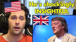 American Reacts to Stephen Fry on American vs British Comedy