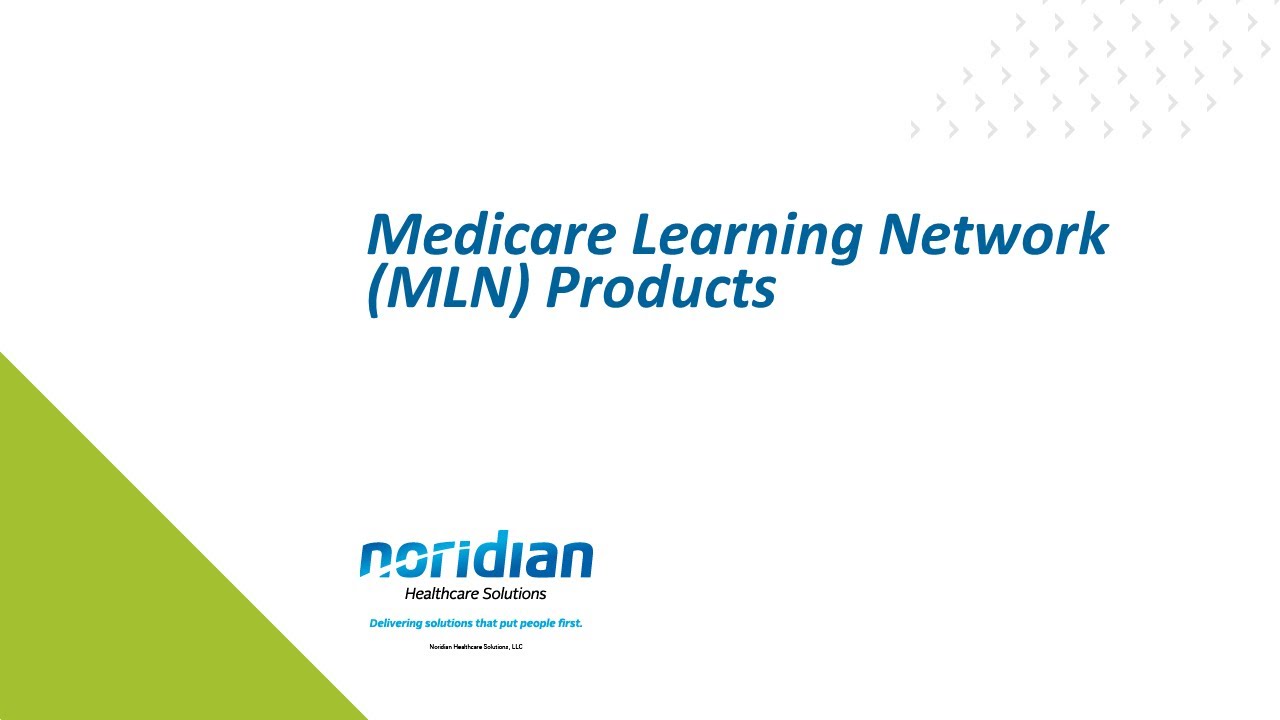 Medicare Learning Network (MLN) Products - YouTube