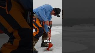 Ice Fishing is hard! #fishing #shorts #michigan