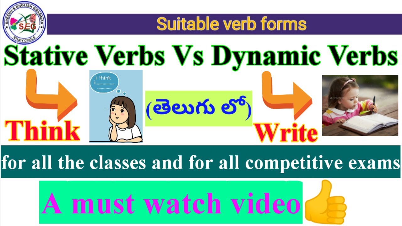 Stative Verbs Vs Dynamic Verbs || Sreenu's EduSite || - YouTube