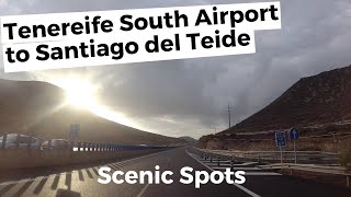 ٩(͡๏̯͡๏)۶ Scenic 4K road Tenerife South Airport - Santiago del Teide, Santa Cruz de Tenerife, Spain