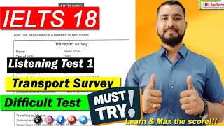 IELTS 18 Listening test 1 I Transport Survey I Must Try I#ielts #ieltstips #ieltslistening Tribikram