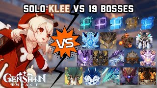 Solo C0 Klee vs 19 Bosses Without Food Buff | Genshin Impact