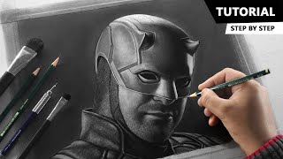 How to Draw DareDevil Portrait | Easy Step by Step!