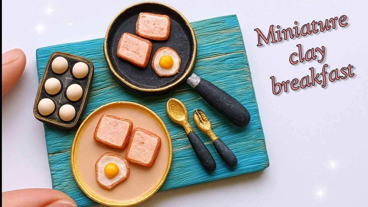 Miniature Breakfast With Mouldit Clay Fried Egg Toast Making