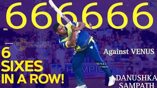 Danushka Sampath HIT Six Sixes in an Over!! || Super Fashion vs Venus || 6×6 || SL Softball Cricket