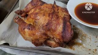 BAKED  AND ROASTED CHICKEN WITH SPRING MIX GREEN-CUCUMBER SALAD