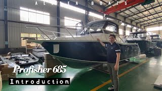 Allsea 2022 most popular aluminum fishing boat Profisher 685 with galley