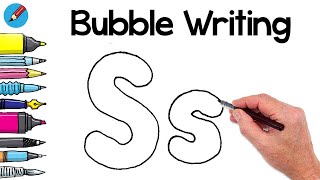 How to Draw Bubble Writing Real Easy - Letter S