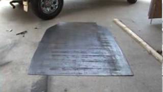 VW bug floor plate cut-cleaned \u0026 drilled out #261.mpg