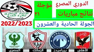 ترتيب الدوري المصري 2023 وترتيب الهدافين اليوم الخميس 13-7-2023 من الجولة 21 فوز الأهلي بالقمة ١٢٦