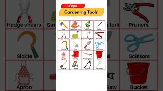 Gardening Tools Name in English 🪓 #shorts