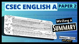 CSEC English A Paper 2: Summary Writing || January 2020 Past Paper