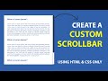 How to create a custom scrollbar using CSS and HTML | Custom Scrollbar CSS