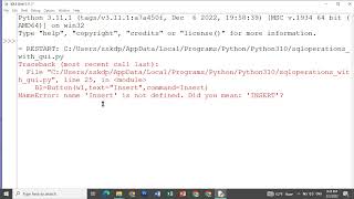 INSERT,UPDATE,DELETE,SELECT in PYTHON GUI USING MYSQL COMMANDS