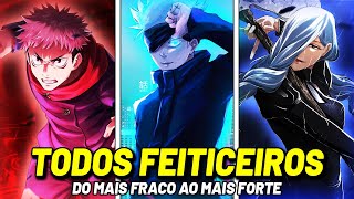 NÍVEIS DE PODERES DE TODOS FEITICEIROS DE JUJUTSU KAISEN