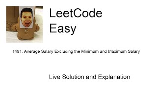 1491. Average Salary Excluding the Minimum and Maximum Salary (Leetcode Easy)