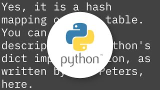 Is a Python dictionary an example of a hash table?