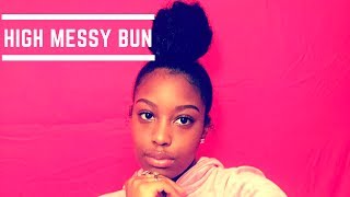 Quick Top Knot Bun Tutorial On Natural Hair No Weave