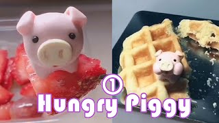 Hungry Hungry Piggy1 🐽: Super Cute Stop Motion Mini Pig Eating The music is so funny, can't stop 🤣🤣